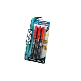 Promax Ultra fine 0.5 Signature Pen, Red Ink, 3 pack