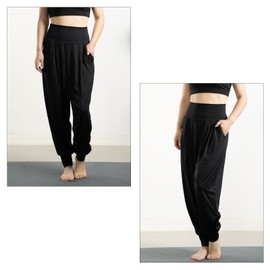 iito.seasons Women's Yoga Pants, Sarouel Pants, 10/4 Length Pants, Loose Fit, Long Length, Yoga Pants, Fitness Pants, Sports, Room Wear, Yoga, Loungewear, Thin, Stretchy, Sweat Absorbent, Quick