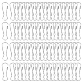 PATIKIL Lanyard Hooks, 80 Pcs 32mm Stainless Steel 304 Spring Snap Hook Metal Clips Clasp for Key Chain Key Rings ID Card Shower Curtain, Silver