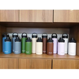 Smart Cold Insulated Bottle, 11.8 fl oz (350 ml) / 16.9 fl oz (500 ml), Office Work, Lightweight, Thermos, Small, Mini Size, Coffee, Tea Sports, Drink, Deskwork, Simple, My Bottle (Pale Purple, 11.8