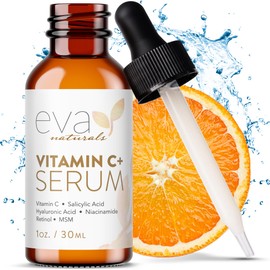Eva Naturals Vitamin C Serum for Face – Anti Aging Dark Spot Remover & Corrector with Retinol, Hyaluronic Acid, Niacinamide & Salicylic Acid – Brightening, 1 fl oz