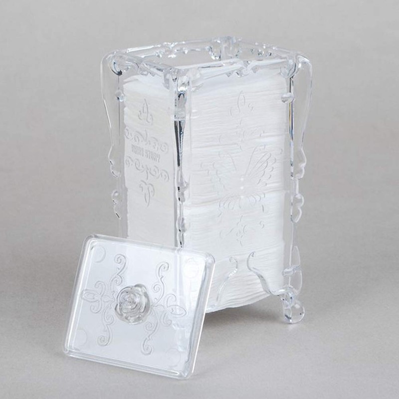 Acrylic Cotton Pads Holder Dispenser Butterfly Pattern Makeup Cotton Pads