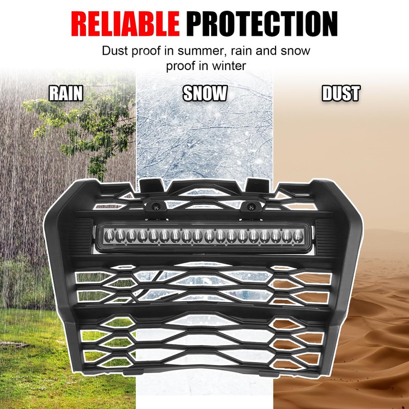 XATVXUTV Front Grille with LED Light Bar for Kawasaki Teryx
