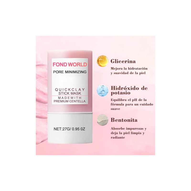 3PC Mascarilla de Arcilla en Barra con Centella Asiática,Poremizing Quick