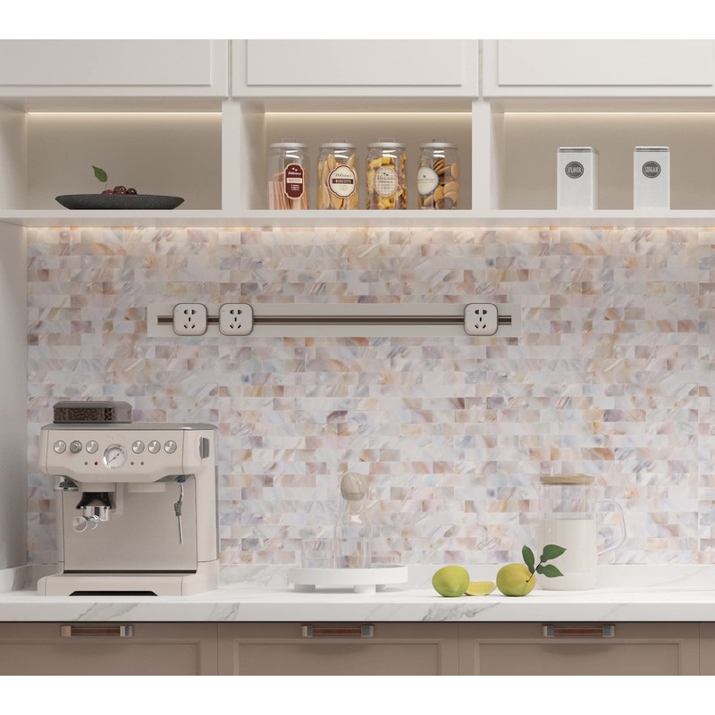 5 - Sheet Pearl Shells Tile Peel and Stick Backsplash,