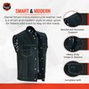 Daniel Smart Mens Leather Motorcycle Vest - Black Biker Vest