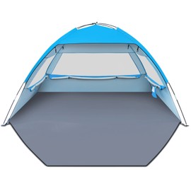 Gorich Beach Tent Sun Shelter for 3/4-5/6-7/8-10 Person with UPF 50＋ UV Protection, Lightweight & Easy Setup Beach Shade Canopy, Portable Beach Shade Tent Beach Cabana