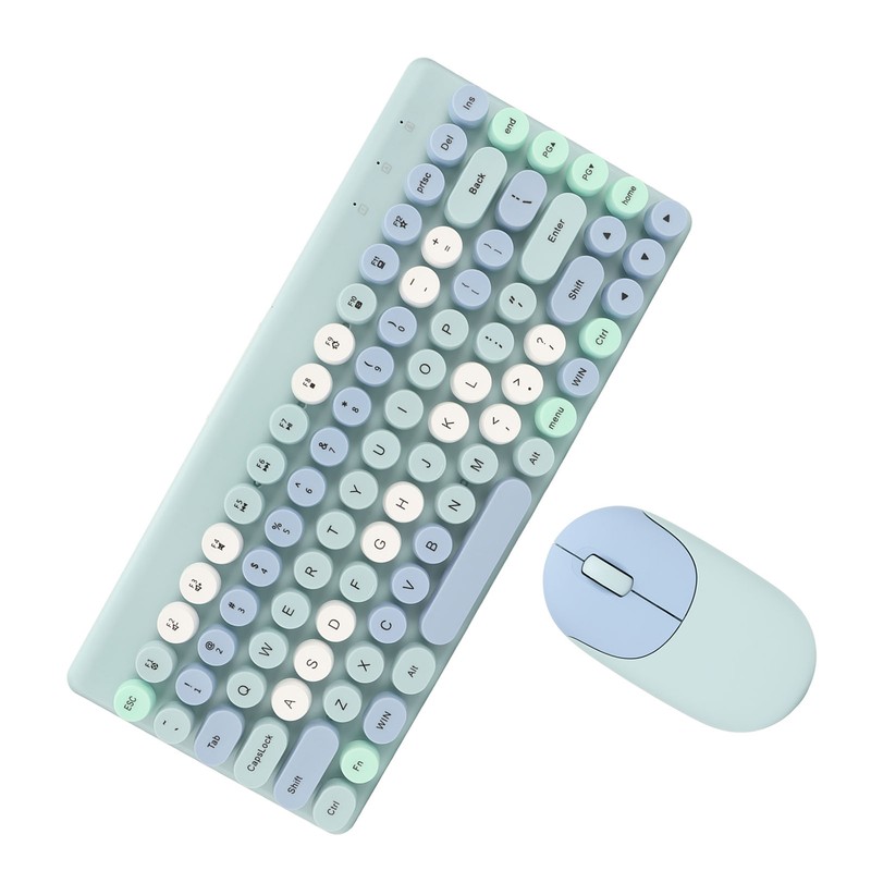 Wireless Keyboard Mouse Combo 2.4GHz Wireless Mouse 86 Keys Colorful