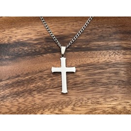 Cross Necklace for Men, Religious Jewellery, 20" Stainless steel chain, Waterproof Gift for Man - Canadian Shop