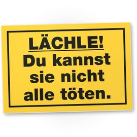 DankeDir! Lächle - Schild 30 x 20 cm - Party Geschenkidee Deko Kollegen Freunde Partydeko Geschenk - Geburtstagsgeschenk Türschild lustiger Spruch Spruchschild Büro
