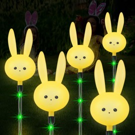 X-GiftKey Solar Path Lights Outdoor,3PACKS Spring Easter Lights for Bunny Gifts Decor,Unique Easter Gifts Decorations,Waterproof,8 Modes,Solar Bunny Lights for Birthday Housewarming Gifts Decor