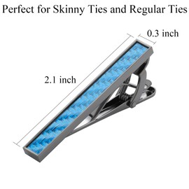 Tie Clips for Men Gold Silver Gun Black, TAIGRAMA Tie Bar and Tie Pin Carbon Fiber for Regular Ties and Skinny Ties, Unique Tie Clip Tie Clasp Suitable for Wedding Anniversary Business and Best Gift