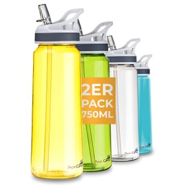 AceCamp Tritan 155529 Leak-Proof Sports Bottle with Straw, 750 ml, Yellow