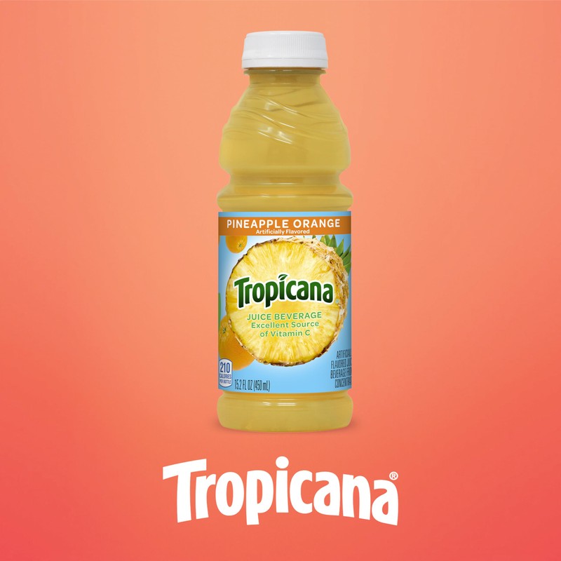 Tropicana Juice Drink, 15.2 Bottles, Pineapple Orange, 15.2 Oz (Pack