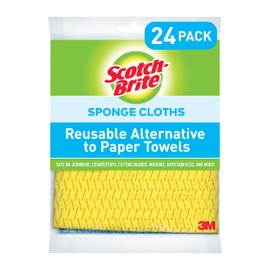 Scotch-Brite Sponge Cloth, Swedish Dish Cloths, Reusable Alternative to Paper Towels, 24 Sponge Cloths