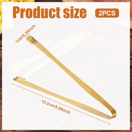 2pcs Egg Chalaza Remover Tongs, 5.98 Inch Toothed Design Eggshell Fragment Remover Membrane Removal Tong Stainless Steel Essential Kitchen Tool for Cooking Food Chefs and Bakers Gift (Gold)