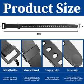 Adnee 4 Pack Snowshoe Strap Kit - 18" Adjustable Ski Boot Wraps Ties - Multipurpose Snowshoes Replacement Straps for Women Men Youth Kids Snowshoe Bindings