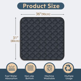 FunFurry Washable Pee Pads for Dogs - 2 Pack Reusable Puppy Pads，Waterproof Training Pads，Guinea Pig Cage Liner, Puppy Pee Pads with Non-Slip Backing (Dark Grey, 31" X 36" - 2 Pack)