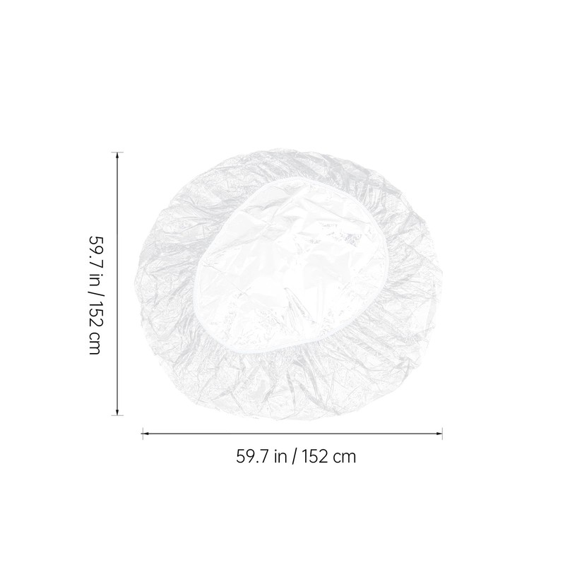PRETYZOOM Heavy Duty Clear Vinyl Round Fitted Tablecloth 60inch Elastic