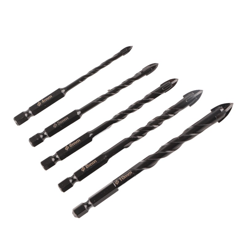 Twist Drill Set Wall Triangular Drill Bits 4MM 5MM 6MM