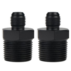 Dexepe 6AN Male Flare to 3/4 NPT Pipe Fitting Adapter Aluminum Straight Fuel Line Hose Adapter Black Anodized Fuel System Fittings 2PCS