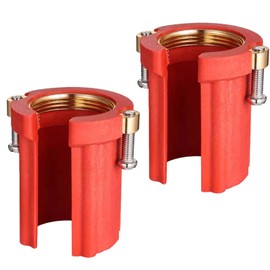 2 Pcs Faucet Fixing Nut ABS Plastic Hot and Cold Faucet Lock Nuts Anti-loosening Fixing Repair Tools for Kitchen and Bathroom (Red)