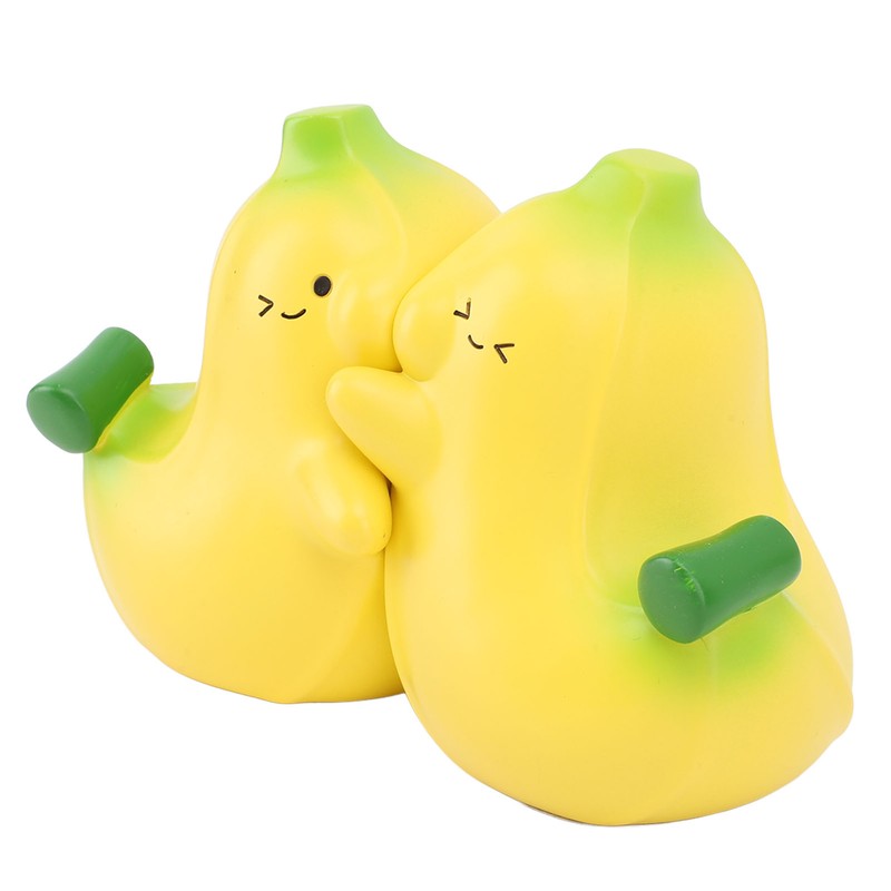 2Pcs Banana Bookend Hugging Bookends Cartoon Resin Bookend Book Stopper