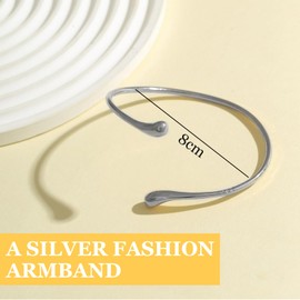 AstraGlam Bracelet: Layered Arm Bracelet for Women, Adjustable, Upper Arm Cuff, Jewelry in Greek Goddess Style (Silver)