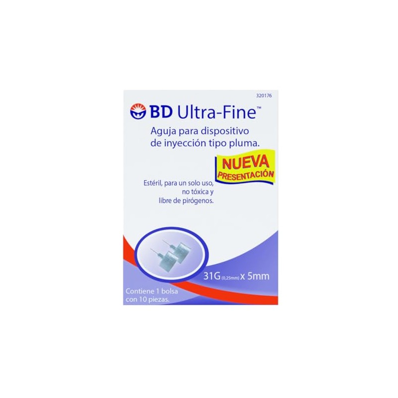 Aguja Ultra-fine 31G X 5mm Para Pluma - 1 Caja