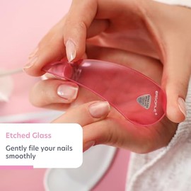 BONA FIDE BEAUTY Set De Limas De Uñas De Cristal - Ergo File - Herramientas Premium Para El Cuidado De Las Uñas. Cristal Checo Auténtico (Rosa)