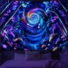Tushelia Blacklight Galaxy Space Tapestry UV Reactive Forest Tree Tapestries