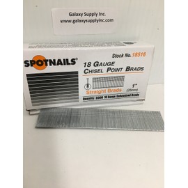 SPOTNAILS 18516 .18 Gauge 1" Length Brad Nail 5000p/box. SALE BY 10 BOXES