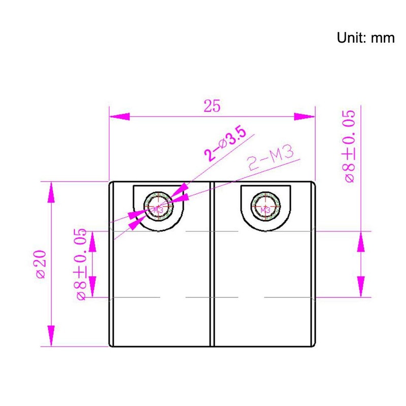 Befenybay Be052 25mm Length 20mm Diameter Coupling Aluminum Alloy Shaft