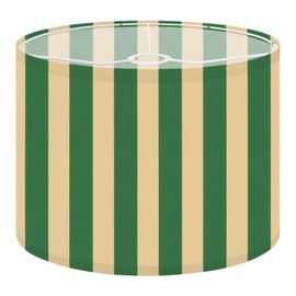 Linen Drum Lamp Shades 1 Pack, 13''Wx10"H, Green Yellow Striped Textured Surface Replacement Lampshades for Floor Lamps Table Lamps Modern Farmhouse Lampshade Easy Assembly
