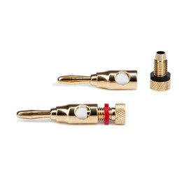 Teufel Banana Plugs C8502P Pair for Speakers – Gold, Black/Red