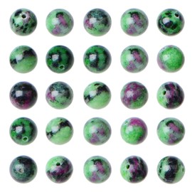 8mm Natural Loose Beads 110 pcs for Making mala Necklace or Bracelet (Ruby Zoisite)