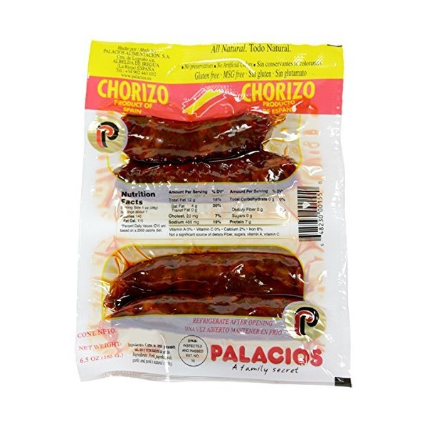 Palacios Mini Chorizo (6.5oz/185gr 4 Pieces)