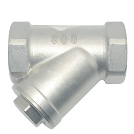 Megairon 1-1/2" WYE Strainer Mesh Filter Valve,800WOG Y-Spring NPT Female Check Valve,Stainless Steel SS316 CF8M