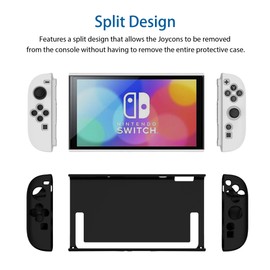 Protective Case Dockable for Switch 2 DOBEWINGDELOU TPU Protector Case Cover Skin Accessories for Game Handheld 2025 Shockproof Non-Slip Anti-Collision Black