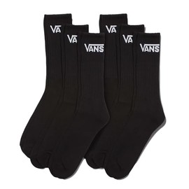 Vans Unisex Classics Crew Sock 6-Pack Black 6.5-9