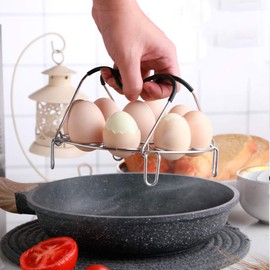 Round Steamer, Stainless Steel Boiled Egg Steamer Shelf Tray Shelf Stand Kitchen Cookware with Handle, Professional Baking and Cooling Rack