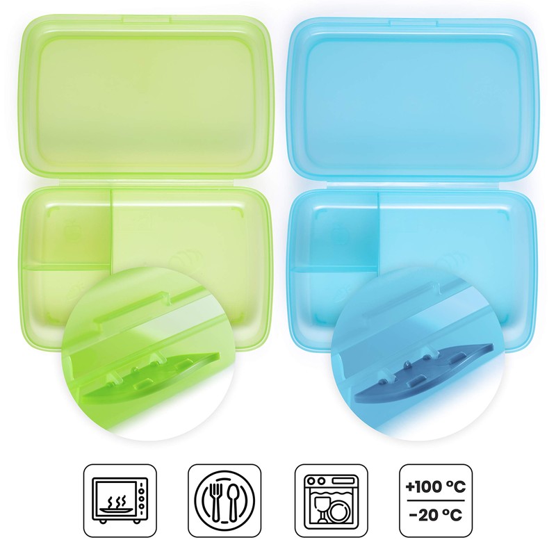 Lunch box lunch box for children and adults, 2 pieces