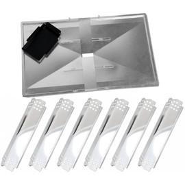 OUTDOOR BAZAAR Replacement (30-33 inches) Universal Adjustable Grease Tray & 6-Pack Heat Plates for Grills from, Nexgrill, Backyard Grill, BHG, & More, Nexgrill Grease Tray Replacement 6 Burner