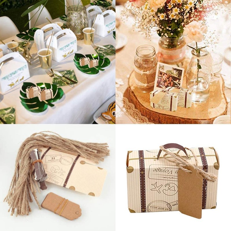 Hodeacc 50Pcs Mini Suitcase Candy Boxes Wedding Favor Boxes Party