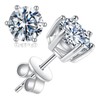 LIAN Moissanite Stud Earrings 18K White Yellow Gold Plated S925