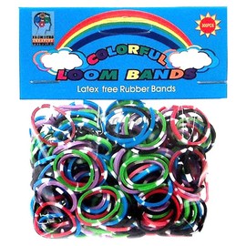 Colorful Loom Bands 300 MULTI-COLOR POLKA DOT Rubber Bands with 'S' Clips