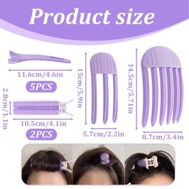 GXGM 9-Piece Scalp Comb, Wind Shaping Comb Set for Voluminous Hair Styles, Fluffy Hair Nine Piece, Effortless Hair Styling for Women, Fluffy Hair Nine-Piece Set (Purple, C)