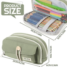 Smivyhp Pencil Case Large Capacity Pencil Case with 3 Compartments Pencil Case Multifunctional Girls Boys Teenagers Adults Pencil Case for School Office