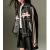 YELLOOP Bow Jacket Leather Jacket Faux Leather Jacket Women Vintage