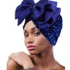 Urieo Gorro de lentejuelas turbante con lazo para la cabeza,
